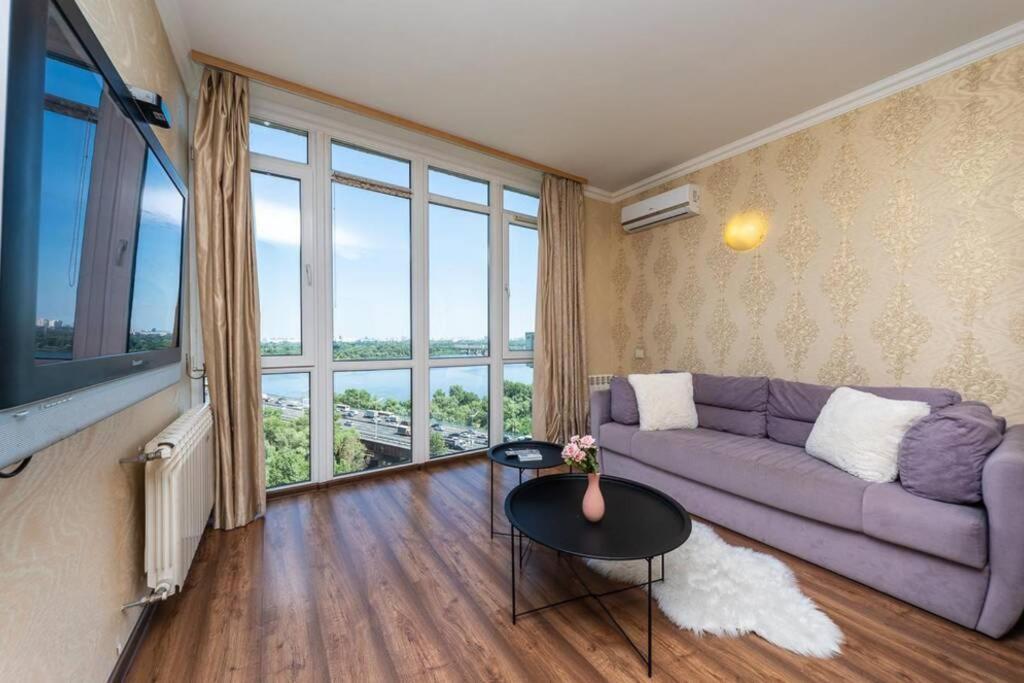 Apartments With Crazy Panoramic View Of The Dniepr Kijev Kültér fotó